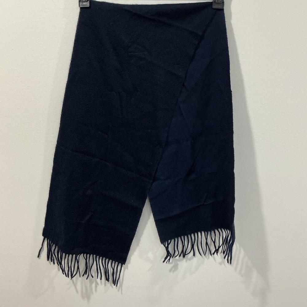 100% Cashmere Fringe Winter Scarf Black Women's Luxury Old Money